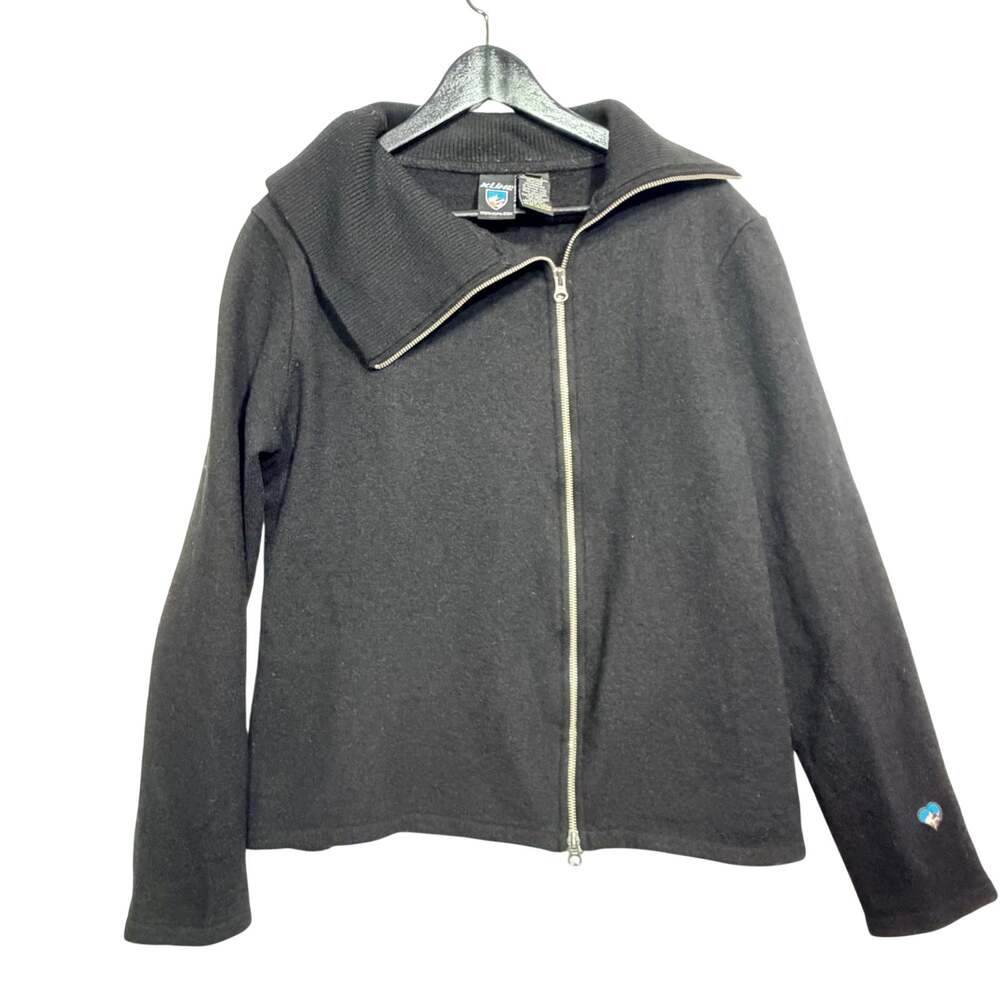 Kuhl 100% Merino Wool Full Zip Sweater Jacket Black Size XL